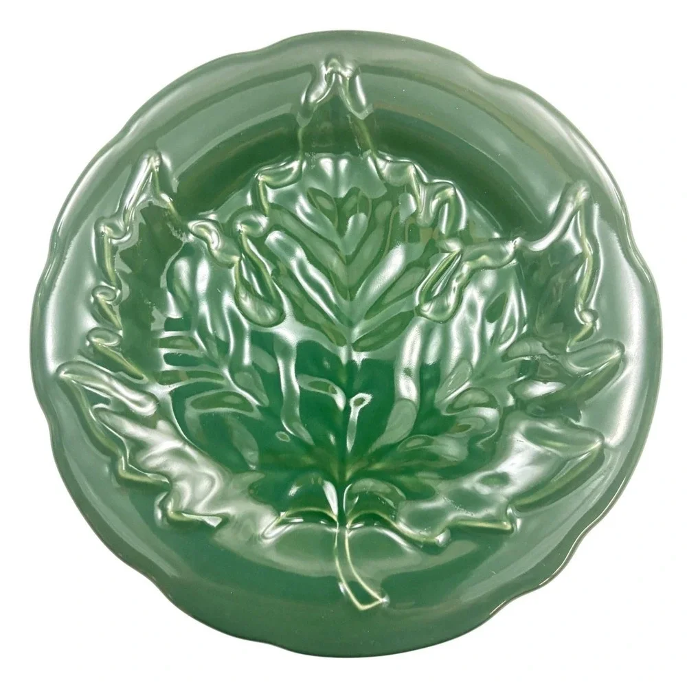 Longaberger‎ Pottery Leaf Plate Set Maple Leaf Design Sage Paprika Butternut Ivy